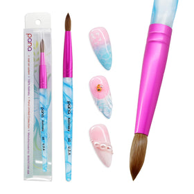 PANA handle close-up white swirl blue handle, ergonomic grip for control