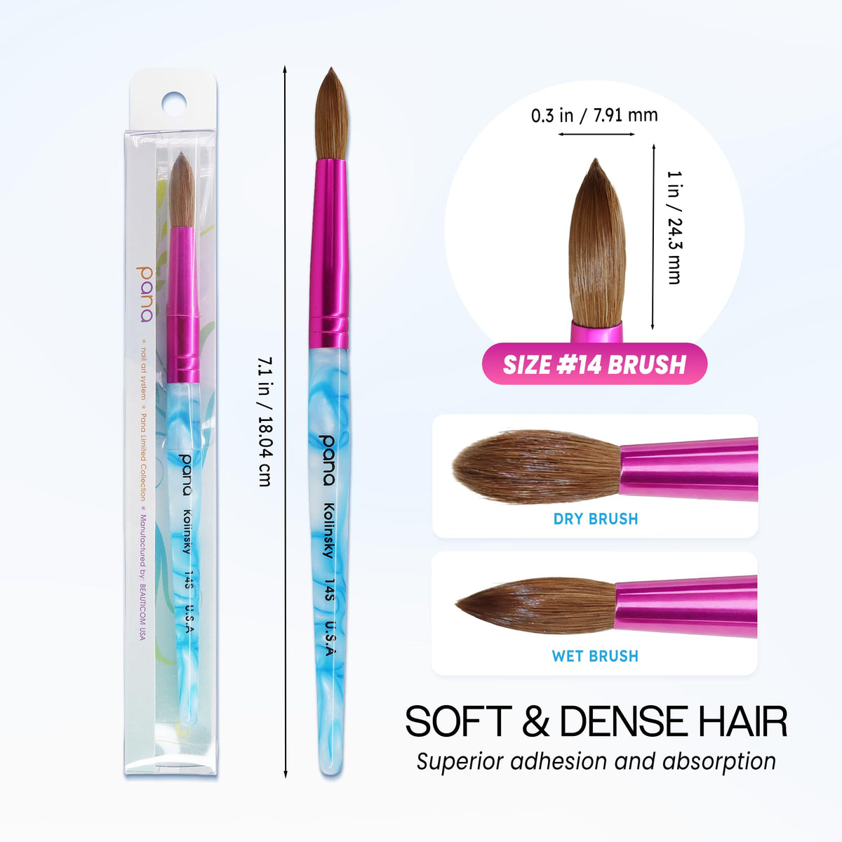 PANA brush applying acrylic demonstrating smooth, even product laydown