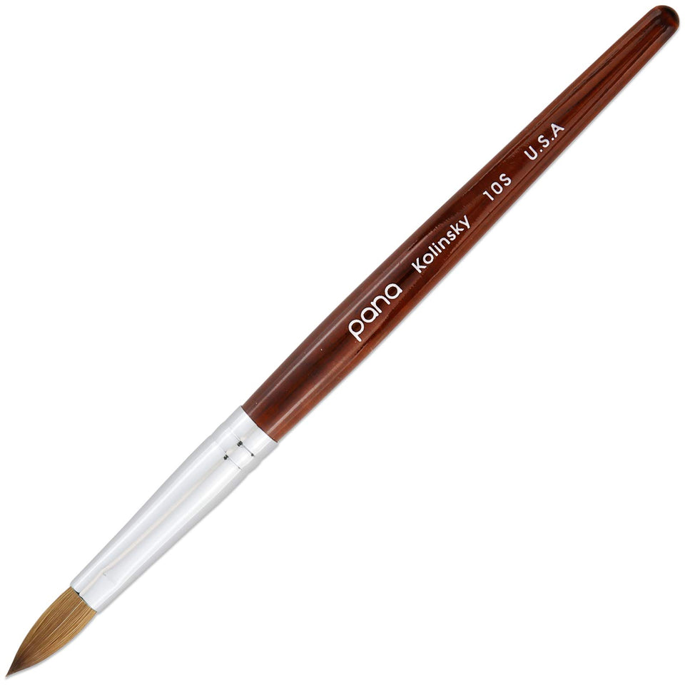 PANA front view of size 10 oval acrylic brush showing clean profile and balance