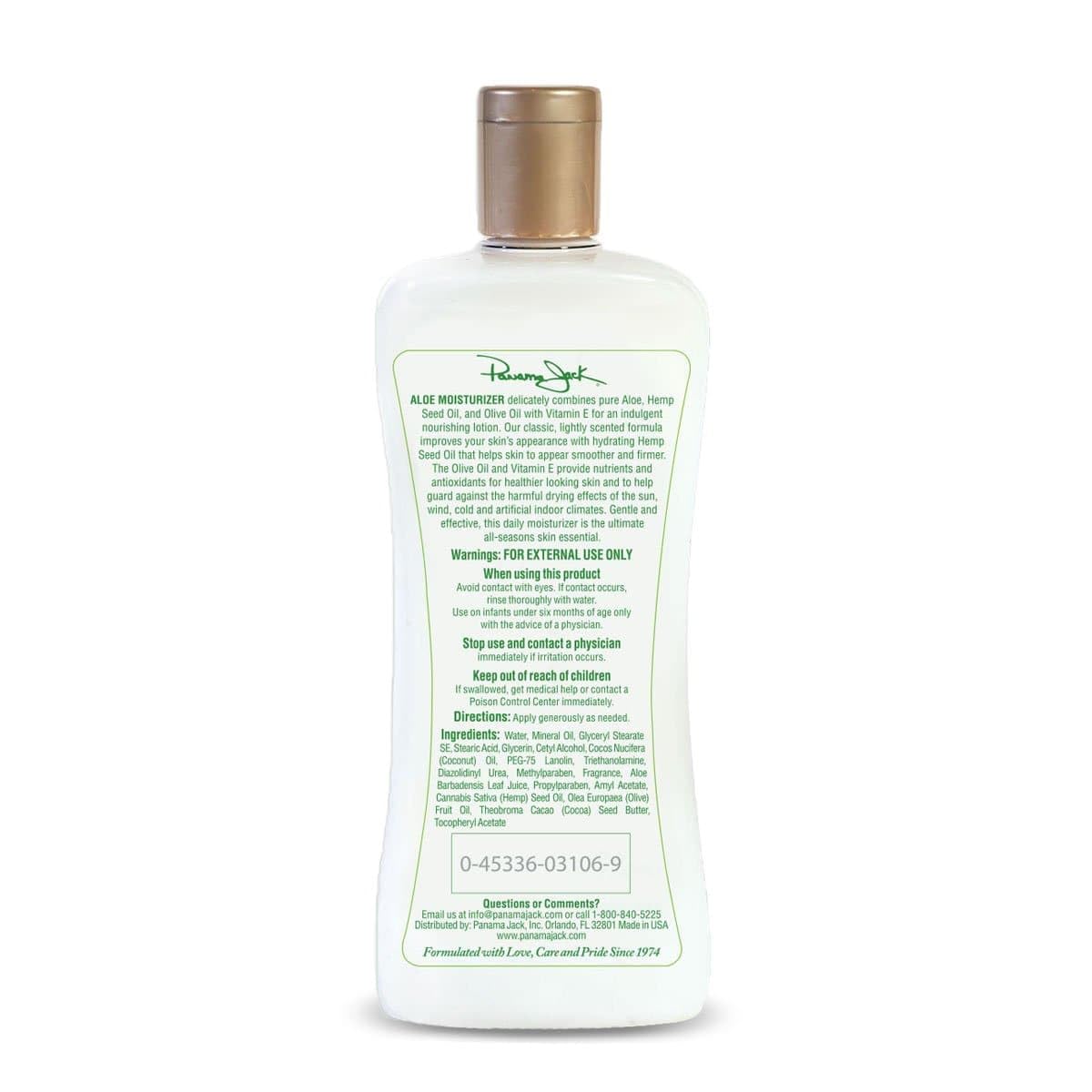 Panama Jack dispensing cap detail for easy one-handed lotion application