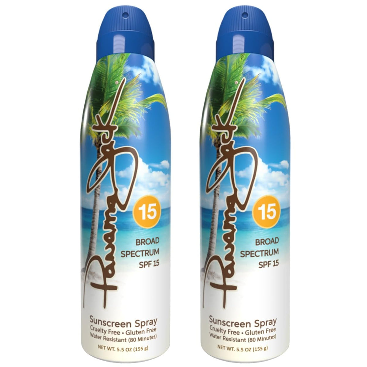 Panama Jack front packaging showing SPF 15 protection and bottle design