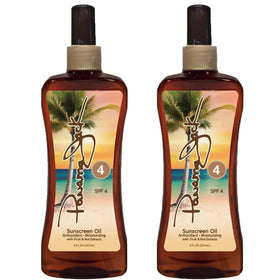 Panama Jack front packaging showing 8 oz bottle and tropical design for sun care