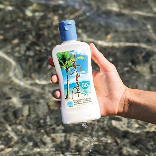 Applying Panama Jack sunscreen on beach for long-lasting protection