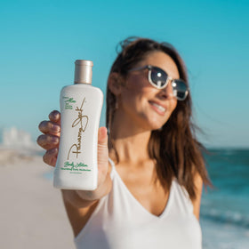 Panama Jack aloe leaf ingredient focus highlighting soothing post-sun benefit