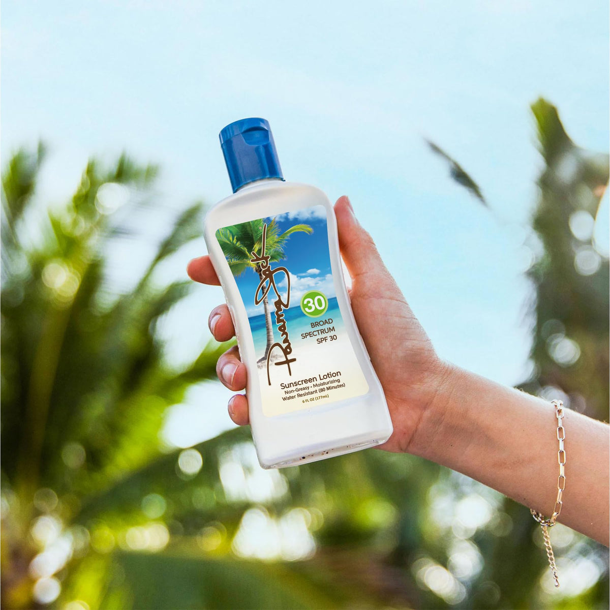 Panama Jack ingredient label highlighting no parabens oxybenzone or dyes