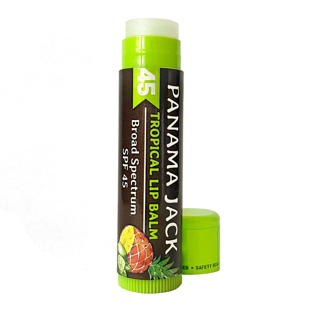 Panama Jack tube label focused on ingredients list and gentle formula benefit