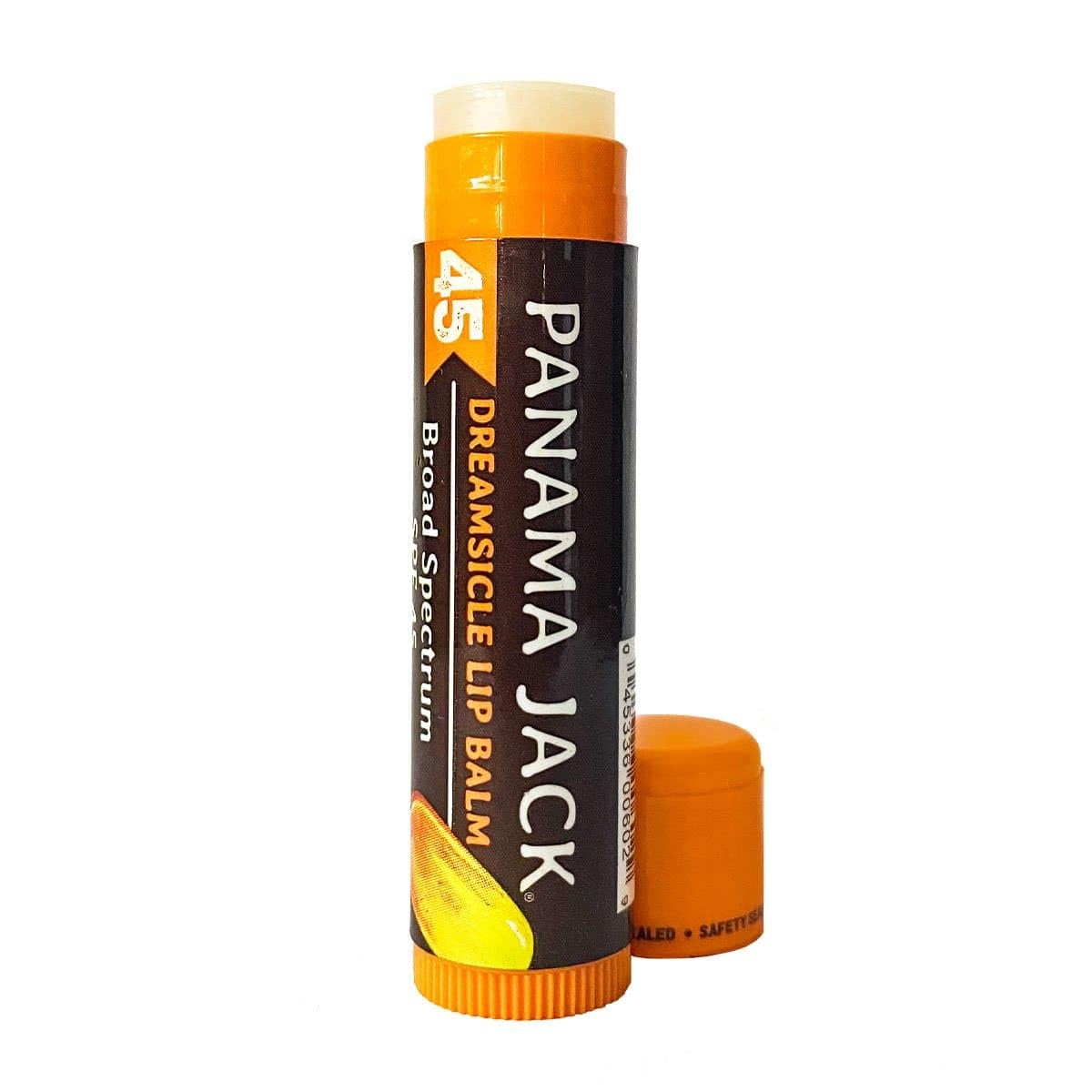 Hand-held Panama Jack Tropical lip balm to show size and portability for on-the-go sun protection