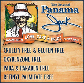 Close-up of Panama Jack Vanilla lip balm tip illustrating smooth, non-waxy finish and easy application