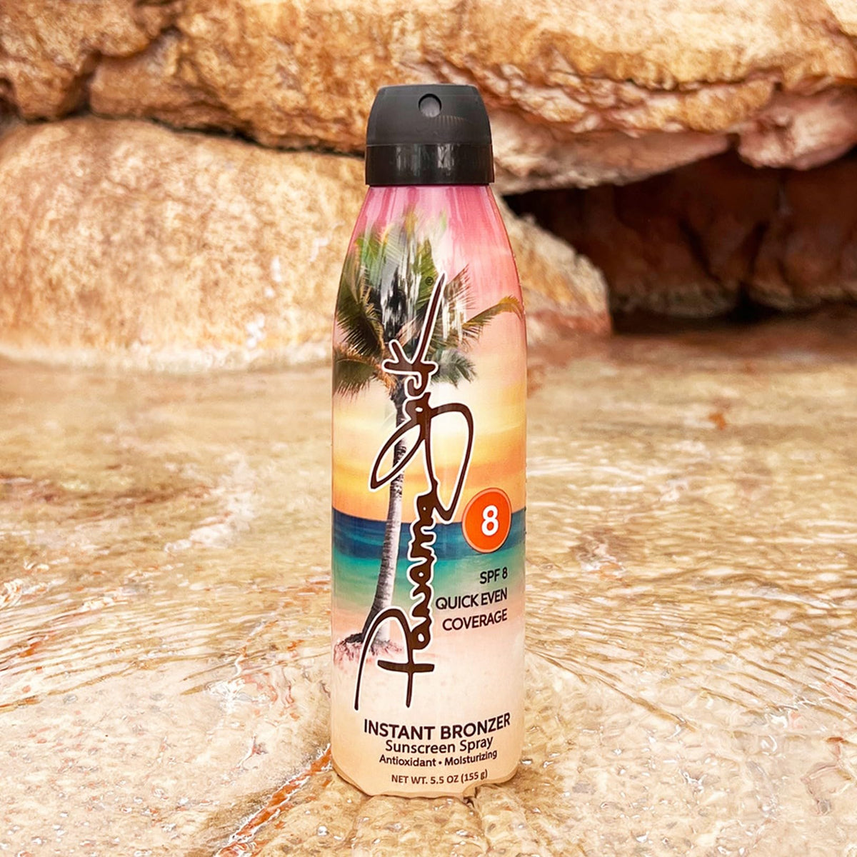 Panama Jack lotion texture close-up showing moisturizing, non-greasy finish