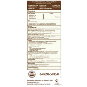 Panama Jack twist-open spray cap detail for convenient application