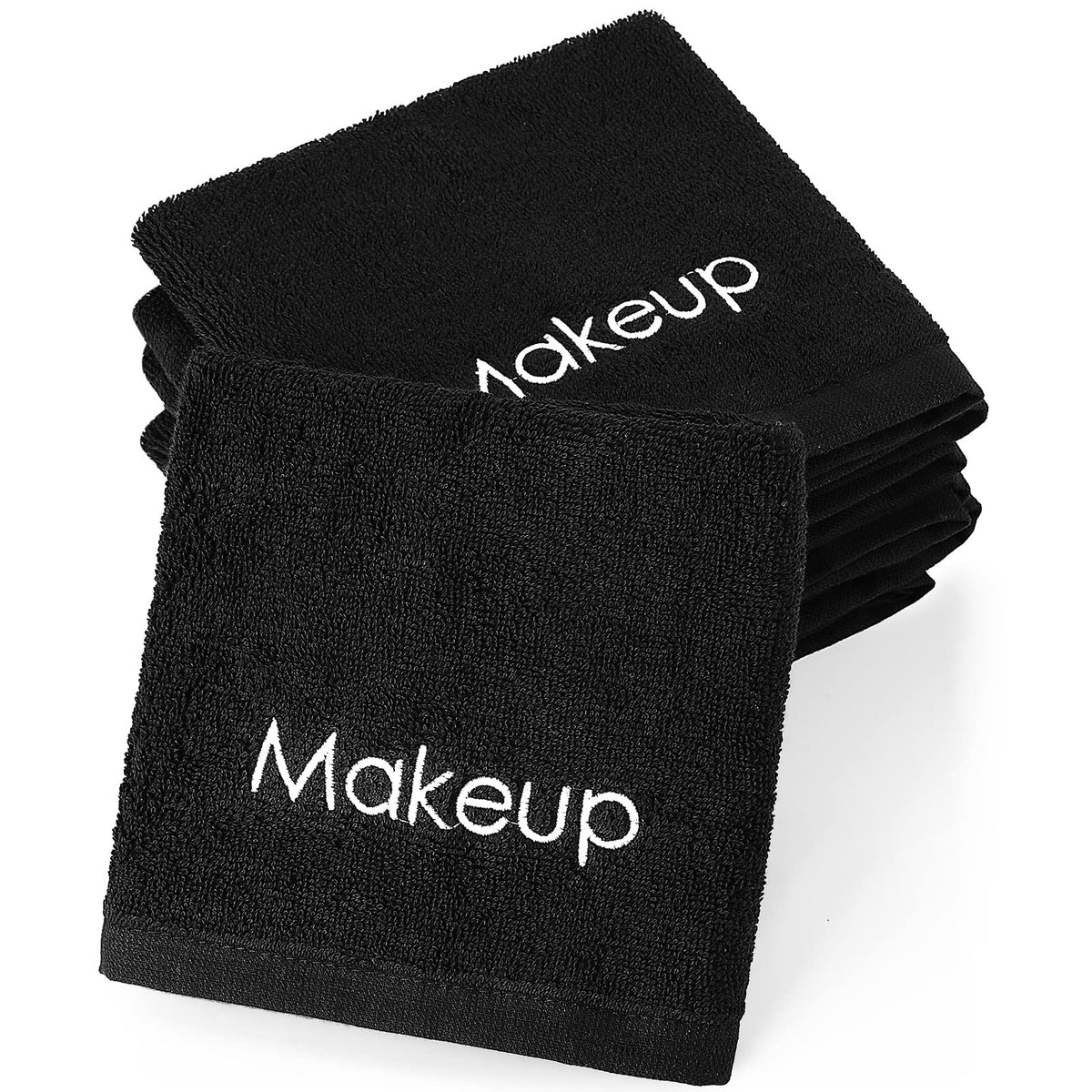 Panelee front packaging showing 12 black makeup washcloths and clear labeling for easy storage