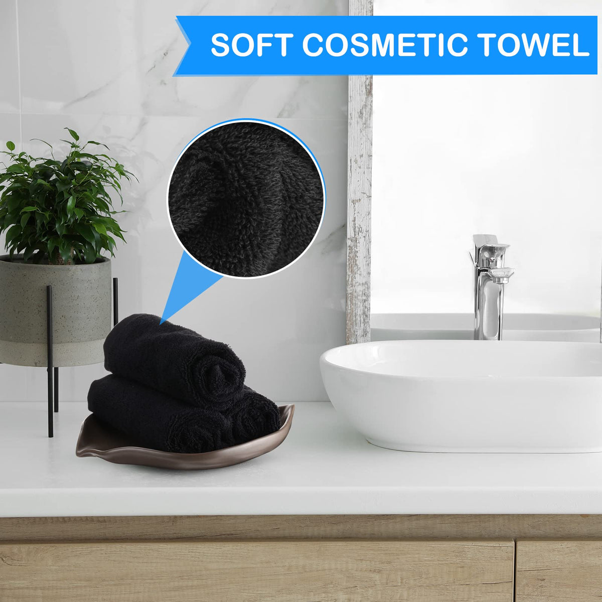 Panelee towel in use removing makeup gently to reduce friction and protect delicate skin
