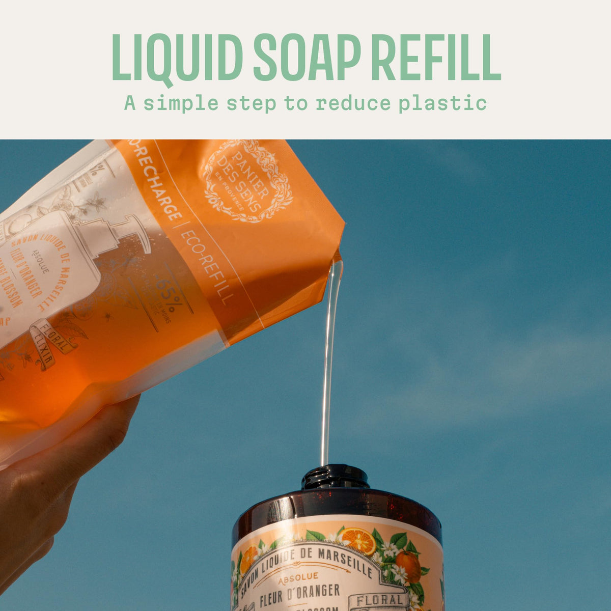 Panier des Sens refill on bathroom counter showing subtle orange blossom scent