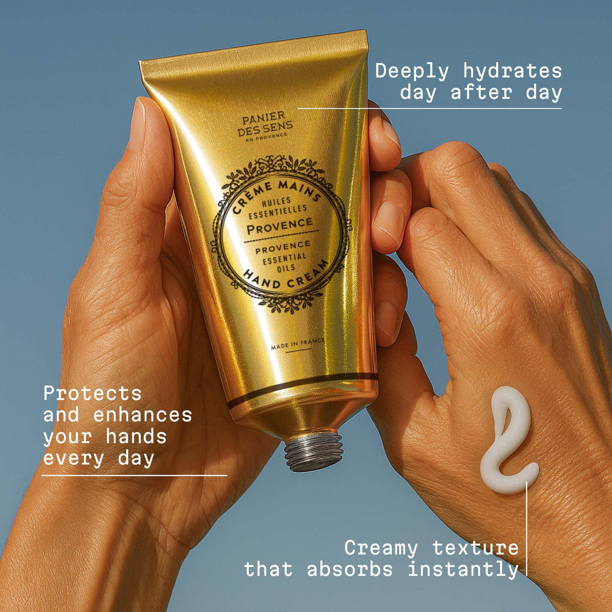 Panier des Sens open cap revealing rich cream consistency for intensive moisture