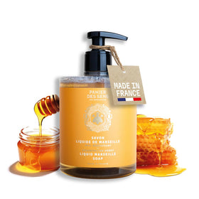 Panier des Sens front packaging showing bottle and honey scent benefit