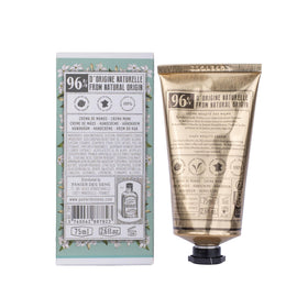 Panier des Sens jasmine hand cream styled on bathroom vanity, elegant care