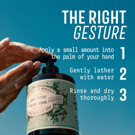 Panier des Sens size comparison with soap bar showing 16.9 fl oz scale benefit: long-lasting supply