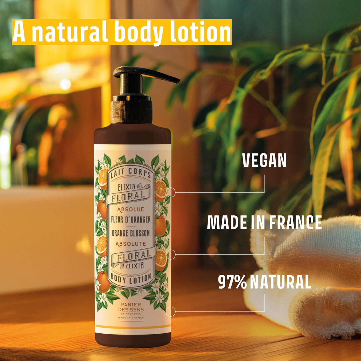 Panier des Sens label highlighting natural ingredients and French origin