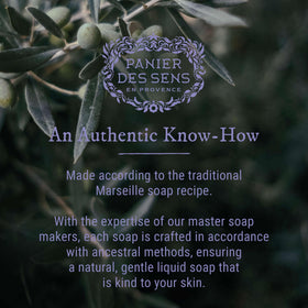 Panier des Sens label close-up showing traditional recipe and natural-certification cues