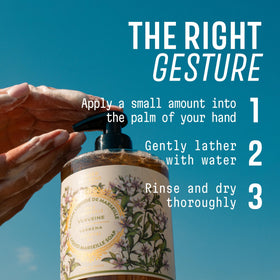Panier des Sens refill pouch beside bottle showing eco-conscious refill option