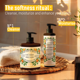Panier des Sens lotion being applied to hands for instant hydration