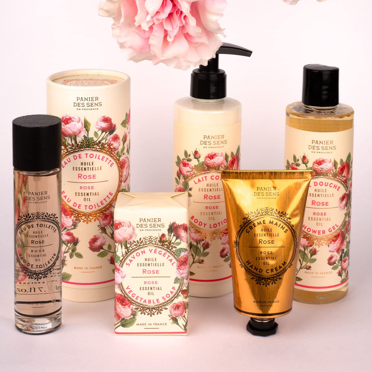 Panier des Sens bottle on bathroom vanity conveying daily use and refined self-care ritual