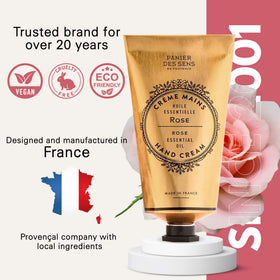 Panier des Sens label closeup showing ingredient highlights and recyclable packaging