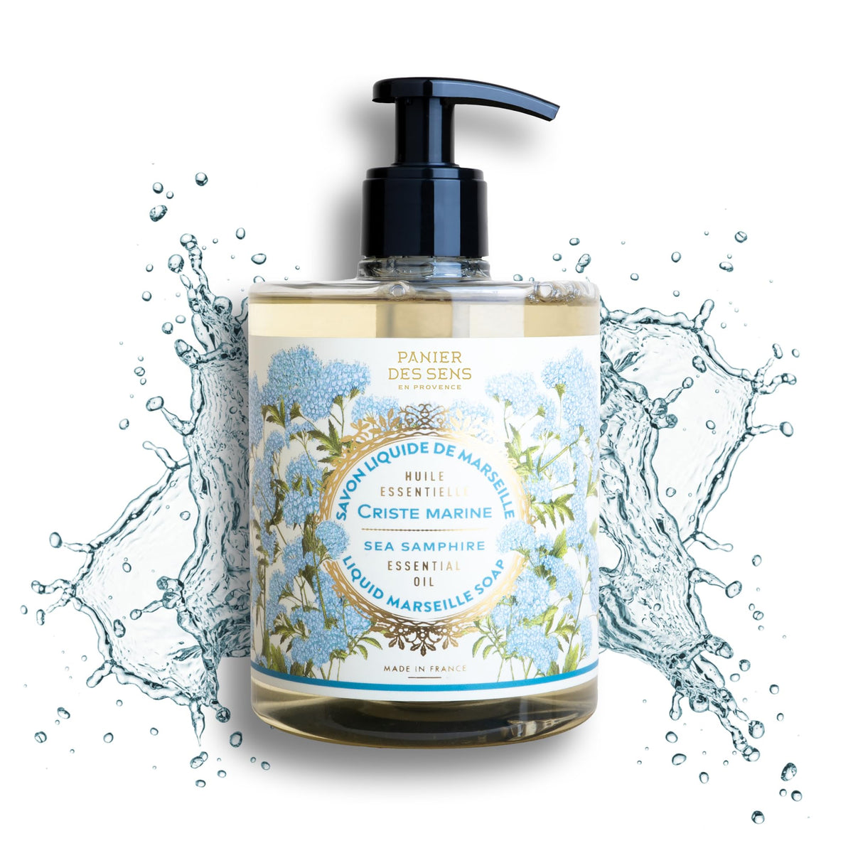 Panier des Sens bottle front packaging showing sea samphire scent and refillable benefit