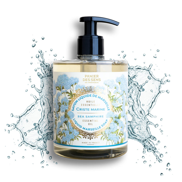 Panier des Sens bottle front packaging showing sea samphire scent and refillable benefit