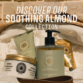 Panier des Sens bottle on bathroom vanity with towels, refined decor benefit