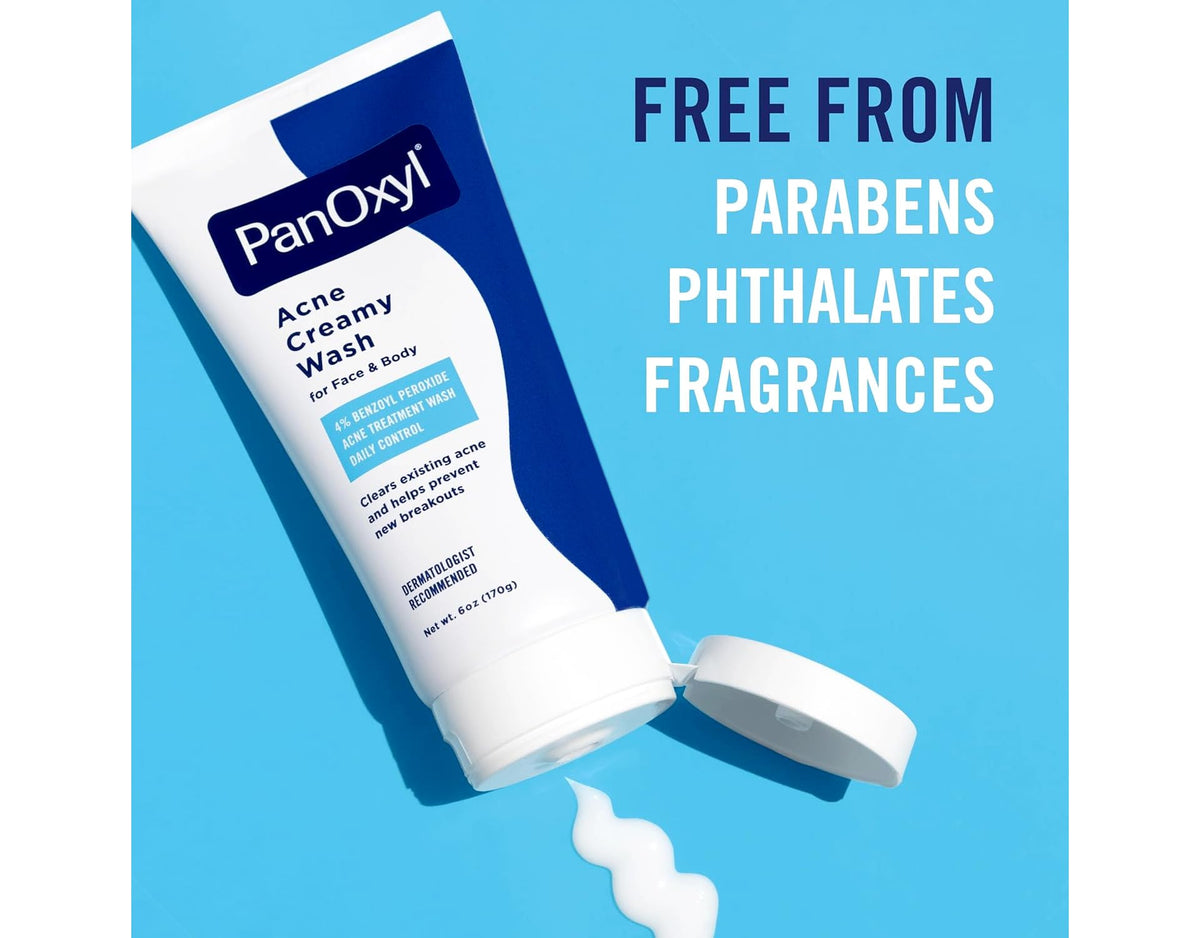 Rinsed skin close-up after PanOxyl use showing smoother, refreshed skin appearance