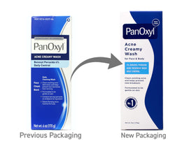 PanOxyl tube among toiletries in a bathroom lifestyle scene for daily routine fit