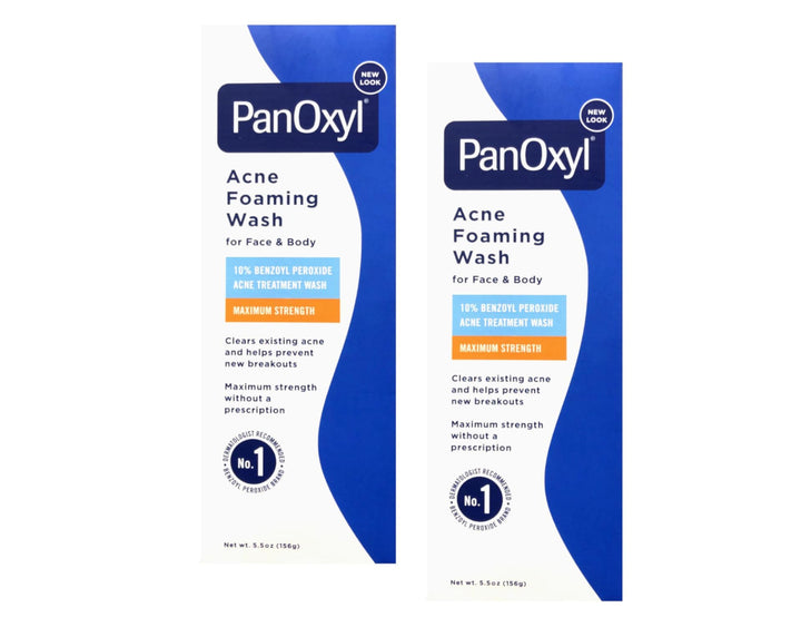 PanOxyl front packaging showing brand and 10% strength for effective cleansing