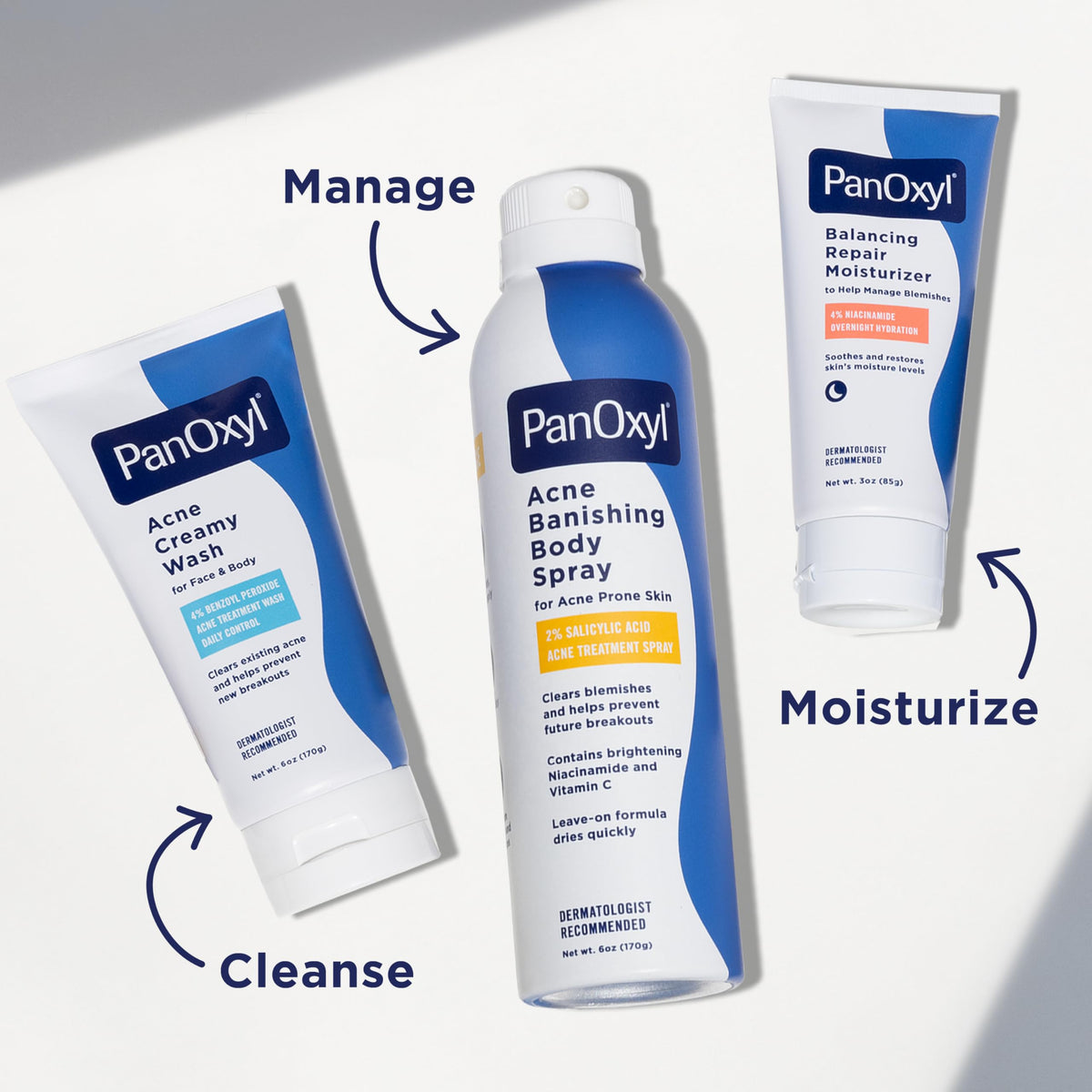 PanOxyl product label showing active 2% salicylic acid ingredient