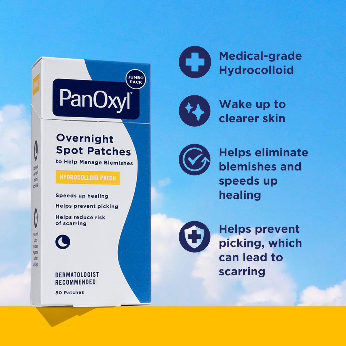PanOxyl close-up of hydrocolloid patch texture highlighting absorbency