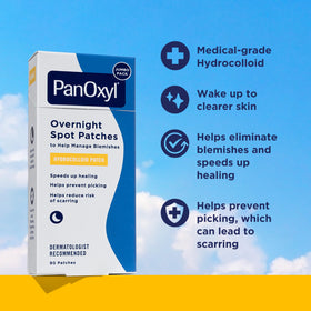 PanOxyl close-up of hydrocolloid patch texture highlighting absorbency