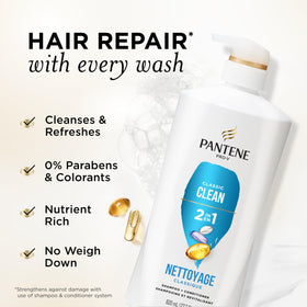 Pantene bottle close-up of dispenser demonstrating easy use