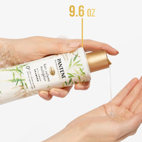 Pantene close-up label with bamboo and vitamin ingredients for nourishment