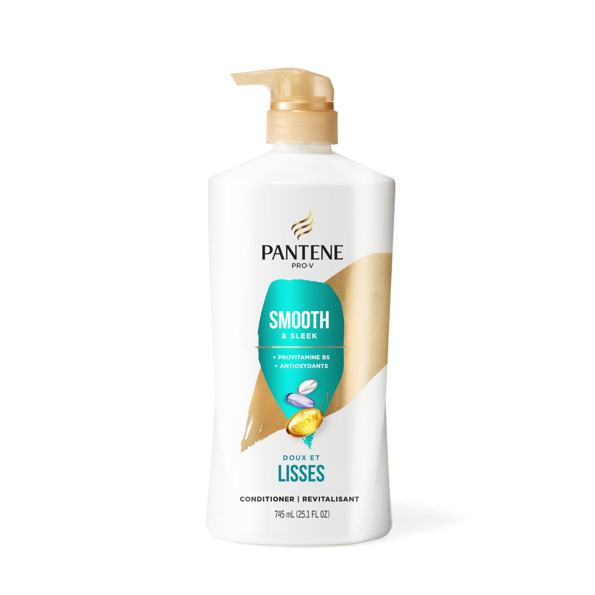 Pantene before and after comparison showing reduced frizz and shine