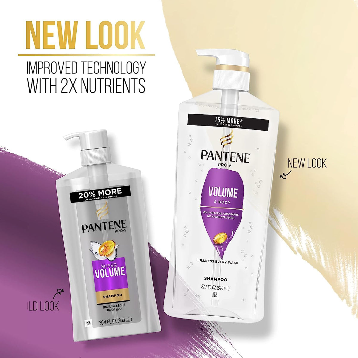Pantene before and after comparison demonstrating improved volume benefit