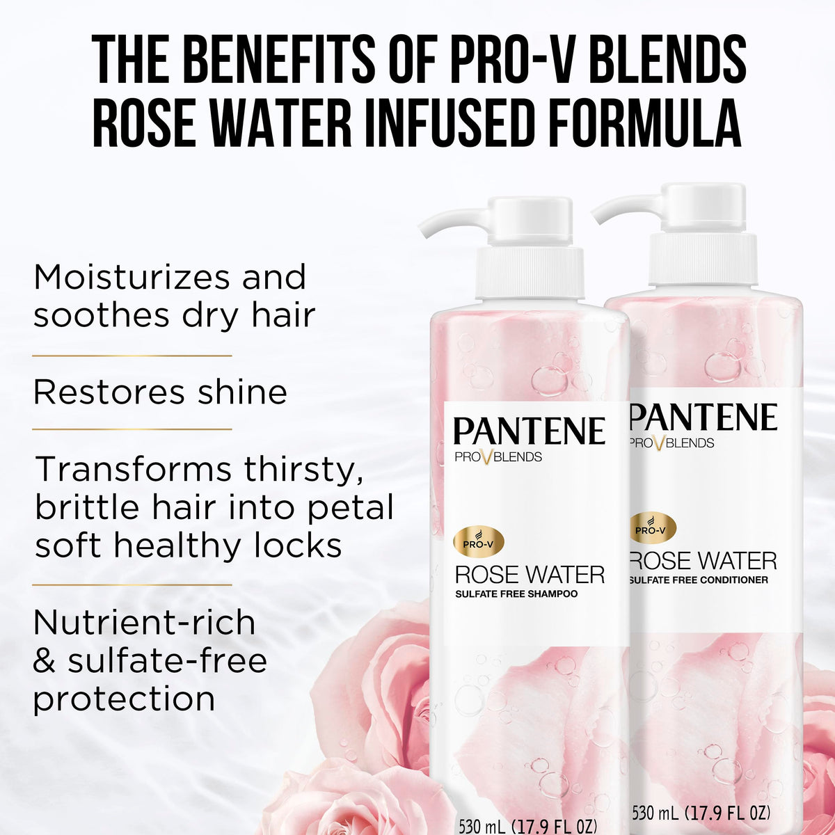 Pantene bottle close-up label showing product name and size benefit