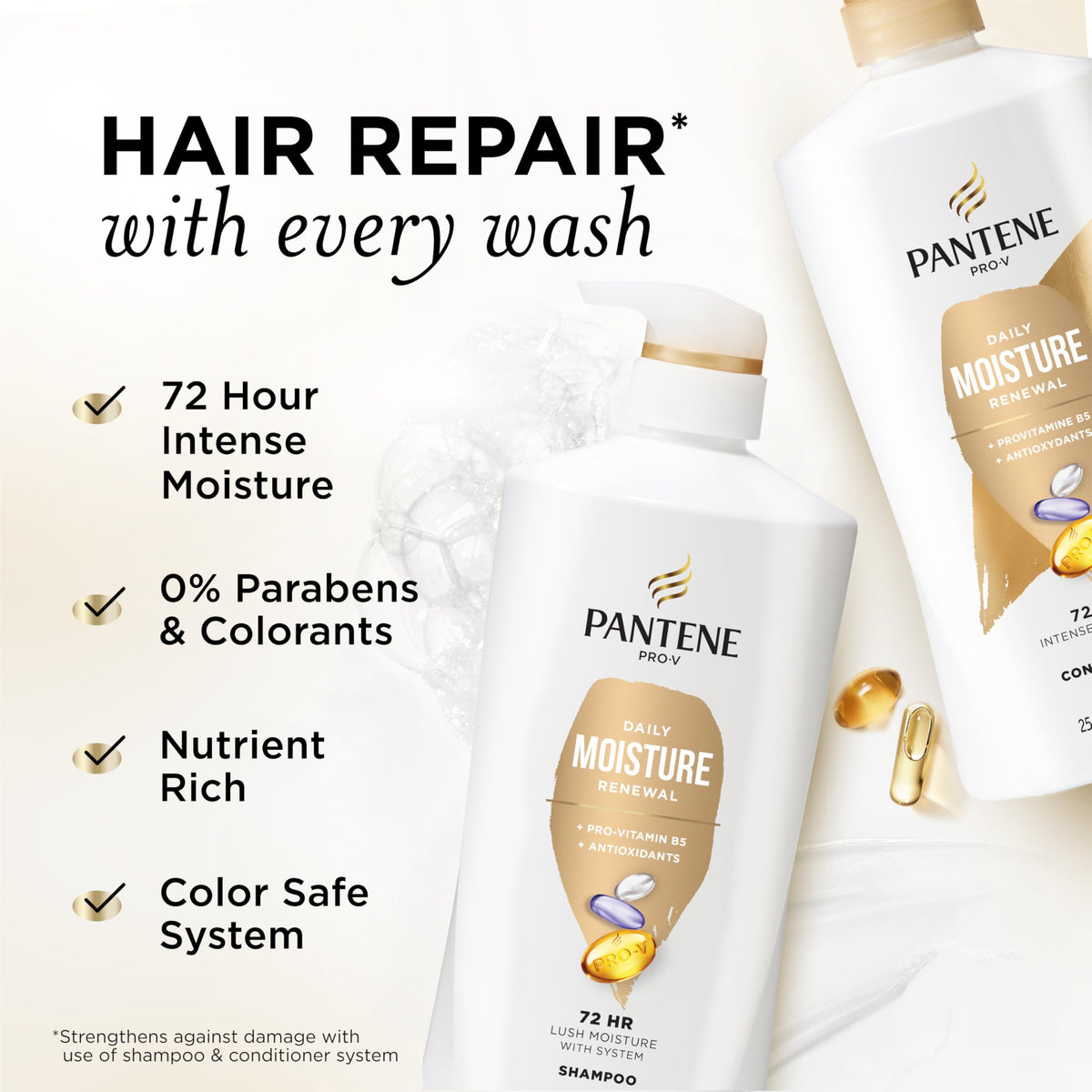 Pantene conditioner cream texture close-up demonstrating rich moisture and smoothness