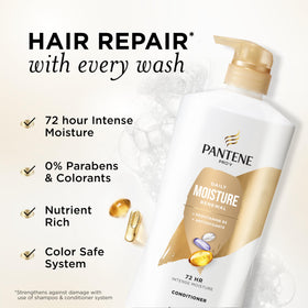 Pantene conditioner texture in open cap demonstrating creamy hydration