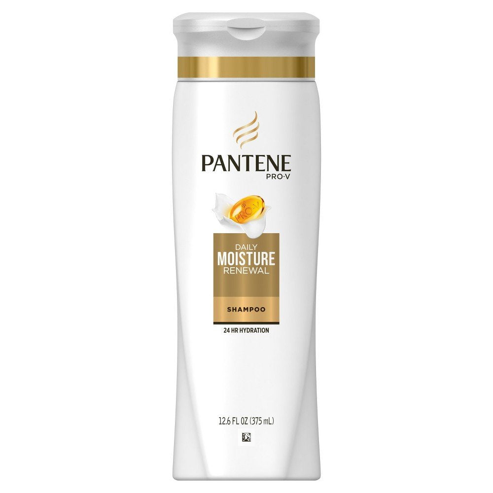 Pantene front packaging showing bottle and hydration benefits
