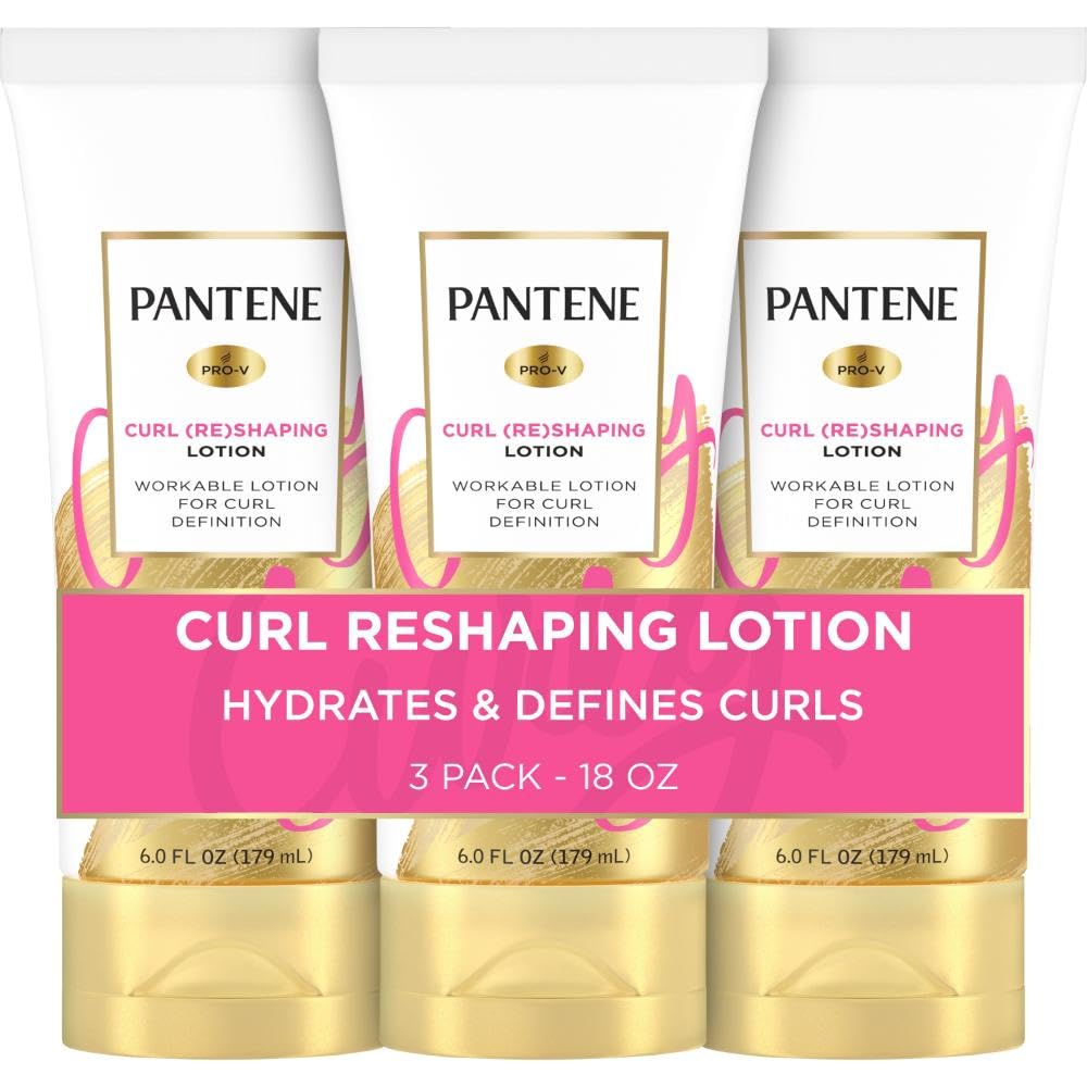 Pantene front packaging showing curl lotion and pack benefit