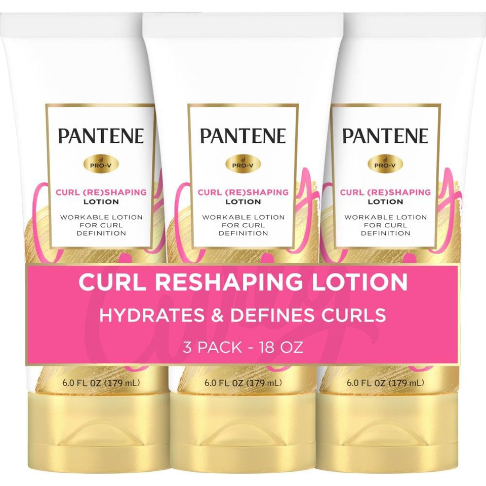 Pantene front packaging showing curl lotion and pack benefit