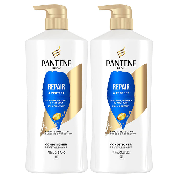 Pantene front packaging Repair & Protect conditioner showing twin pack and brand benefits