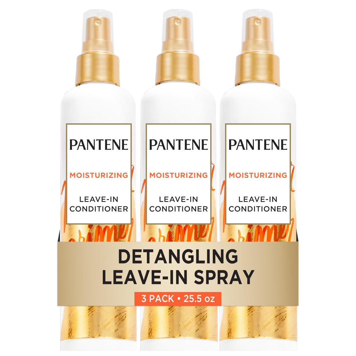 Pantene bottle front packaging showing Pro-V repair and three-pack convenience