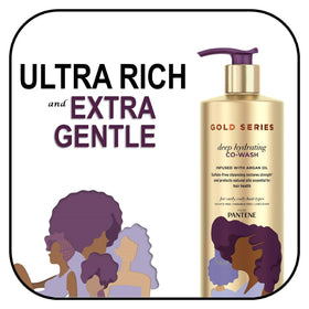 Pantene Gold Series with argan oil droplet highlighting nourishing ingredient