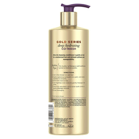 Pantene Gold Series on bathroom shelf styled with towels for lifestyle appeal